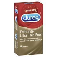 Durex Fetherlite Ultra Thin Feel Condoms Extra Sensitive 10 Pack