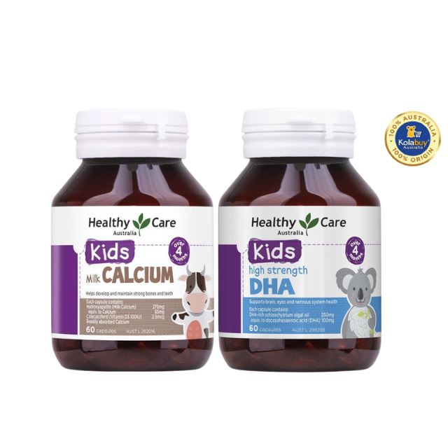 [Special Set] Phát triển toàn diện cho bé của Úc DHA 60v Healthy care & Canxi 60v Healthy care (Discount đến 30%)