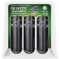 Nicorette Quit Smoking QuickMist Mouth Spray Cool Berry Triple 150 Sprays (13.2mL x 3)