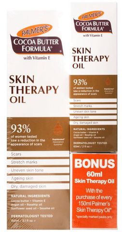 Palmers Cocoa Butter Formula Skin Therapy Oil 150ml with Bonus 60ml
