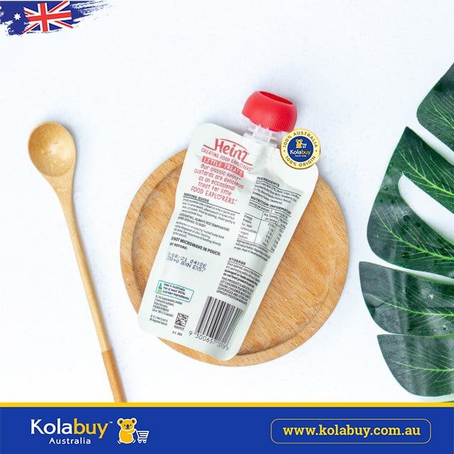 Váng sữa vị dâu cho bé từ 8 tháng Heinz Strawberry & Vanilla Custard Pouch 120g