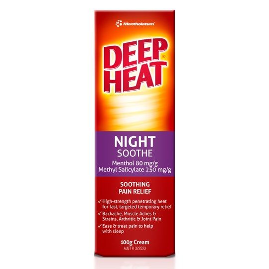 Kem xoa bóp giảm đau Deep Heat Night Soothing Pain Relief Cream 100g