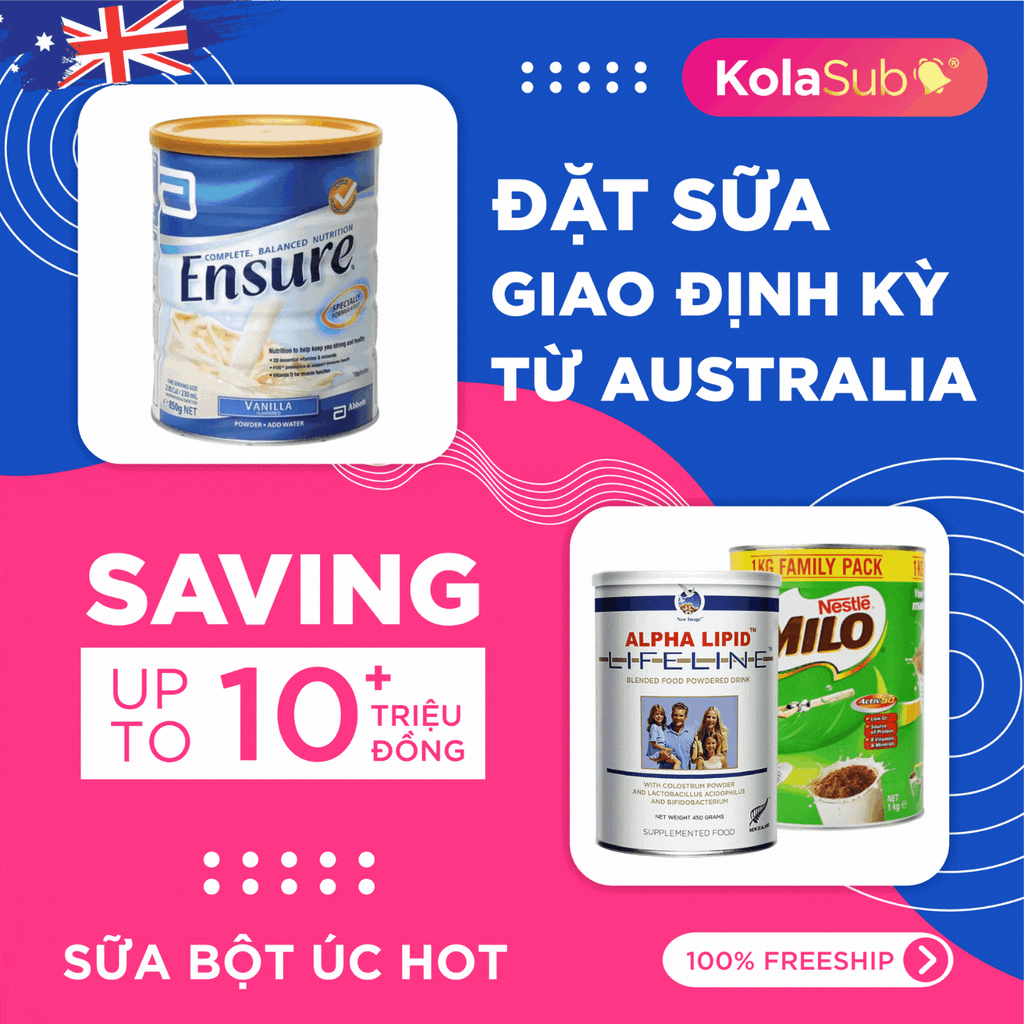 [KolaSub: Tặng 5% & 100% Freeship] Dịch vụ đặt giao sữa định kỳ từ Úc
