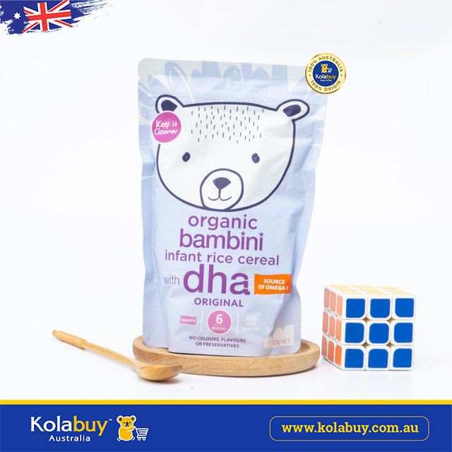 Bột ăn dặm hữu cơ  bổ sung DHA cho trẻ từ 6m Bambini Organic 125g