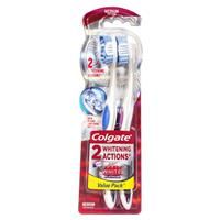 Colgate 360 Optic White Platinum with 2 whitening actions Toothbrush Medium Value 2-Pack