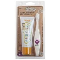 Kem đánh răng và bàn chải Jack N Jill Banana Toothpaste with Hippo Bio Brush
