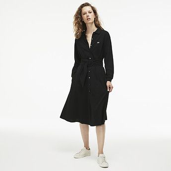 WOMEN'S LONG SLEEVE PIQUE POLO DRESS