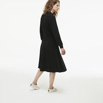 WOMEN'S LONG SLEEVE PIQUE POLO DRESS