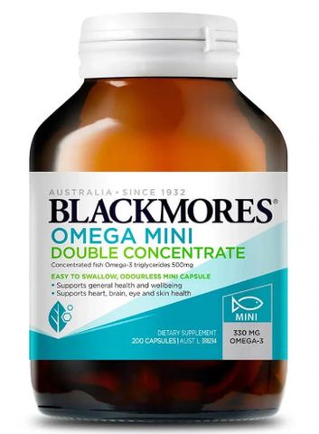 Viên uống bổ sung dầu cá Blackmores Omega Mini Double Concentrate 200 viên