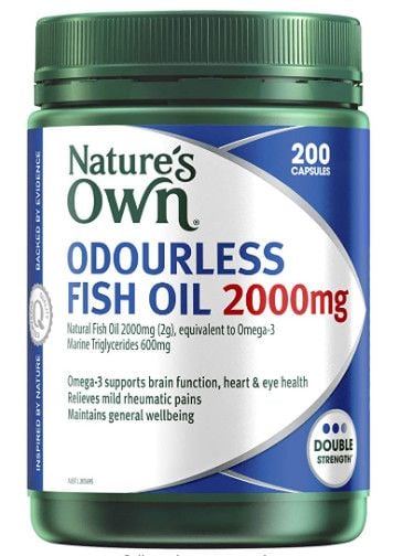 Viên uống dầu cá không mùi Nature's Own Odourless Fish Oil 2000mg 200 viên