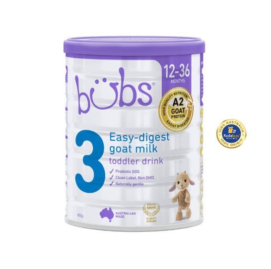 Sữa bột Bubs Dê số 3 cho bé từ 1-3 tuổi Bubs Goat Toddler Formula 800g