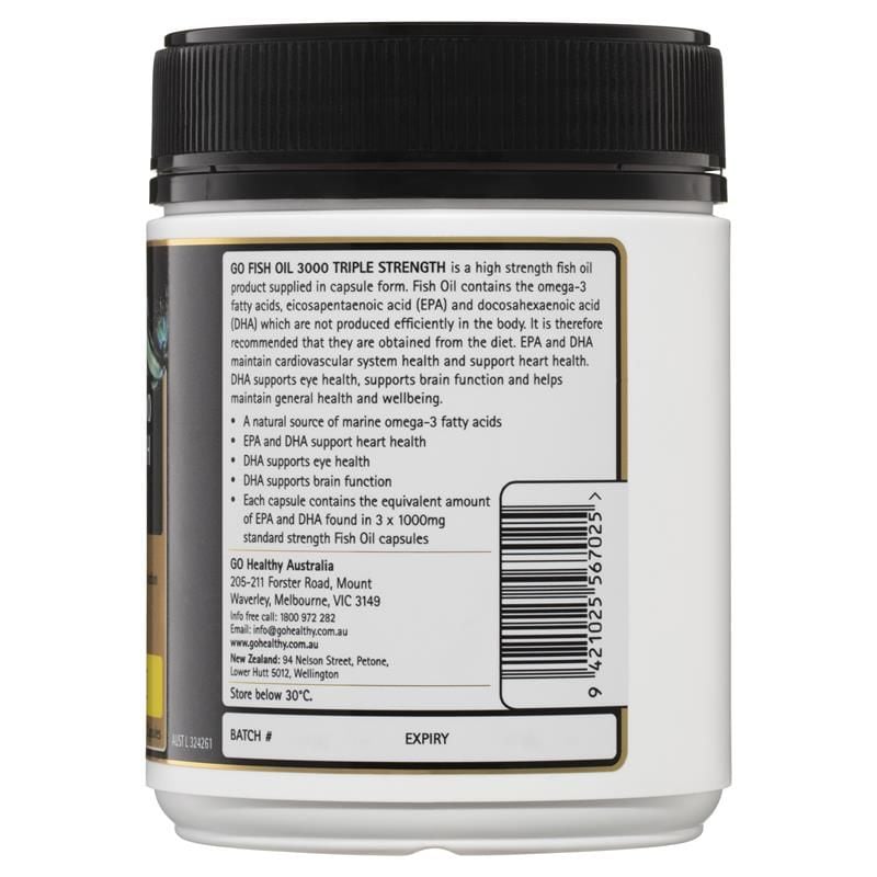 Viên uống dầu cá GO Healthy Fish 3000 Triple Strength Softgel 150 viên