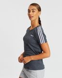 Áo nữ Adidas Women's Essential 3-Stripes Tee / T-Shirt / Tshirt - Dark Grey Heather/Purple Tint