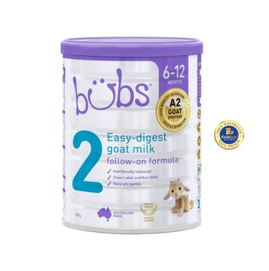 Sữa bột Bubs Dê số 2 cho bé từ 6-12 tháng Bubs Goat Follow On Formula 800g