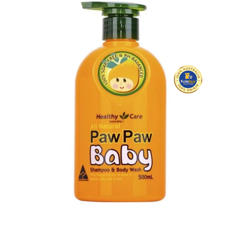 Sữa tắm gội cho bé của Úc Healthy Care All Natural Paw Paw Baby Shampoo Wash 500ml