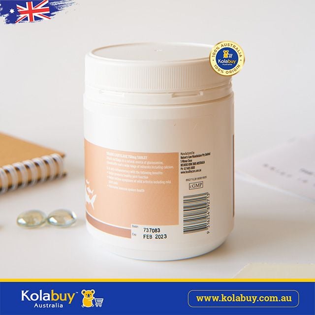 Viên uống Sụn cá mập Healthy Care Shark Cartilage 750mg 200 viên