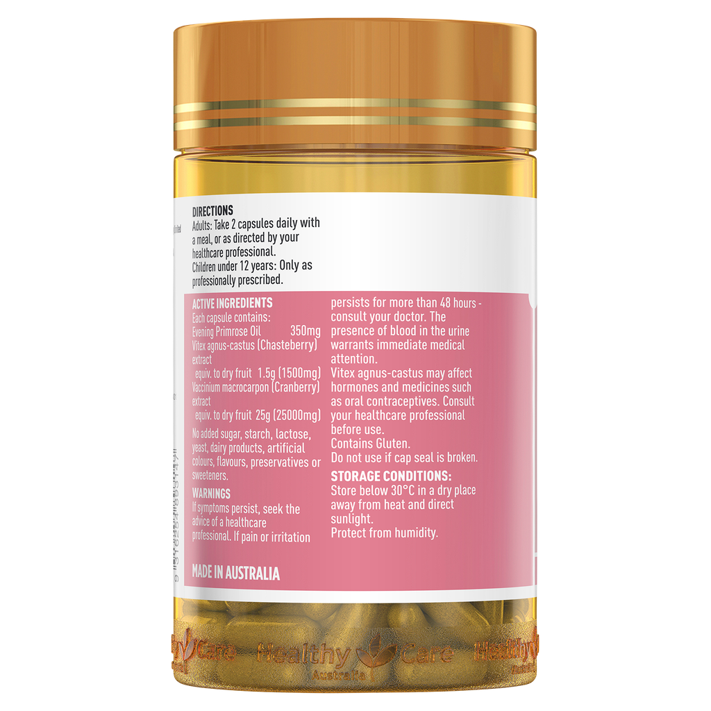 Viên uống Hoa anh thảo Healthy Care Women’s Evening Primrose Oil + Cranberry 90 viên