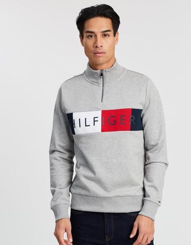 Logo Zip Mock-Neck Sweat