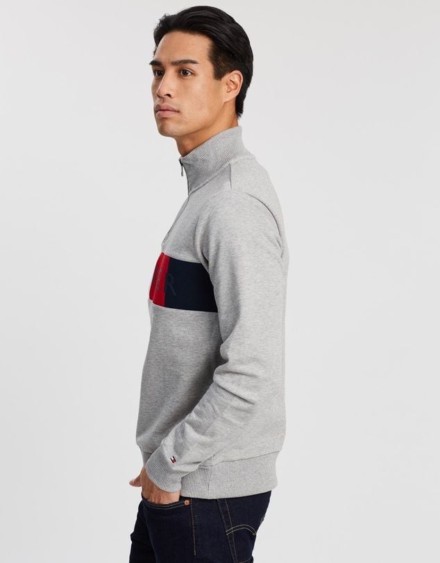 Logo Zip Mock-Neck Sweat