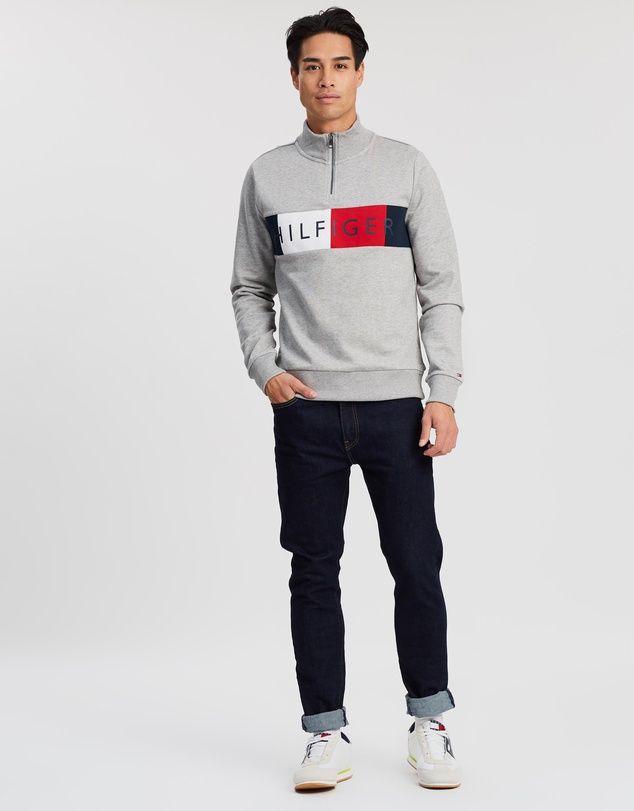 Logo Zip Mock-Neck Sweat