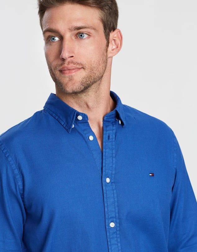 Slim Garment Dyed Dobby Shirt