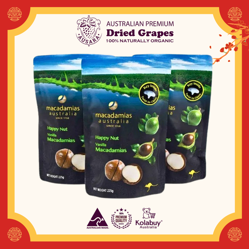 Hạt Maca Nguyên Vỏ cao cấp của Úc - Macadamias Australia 225g