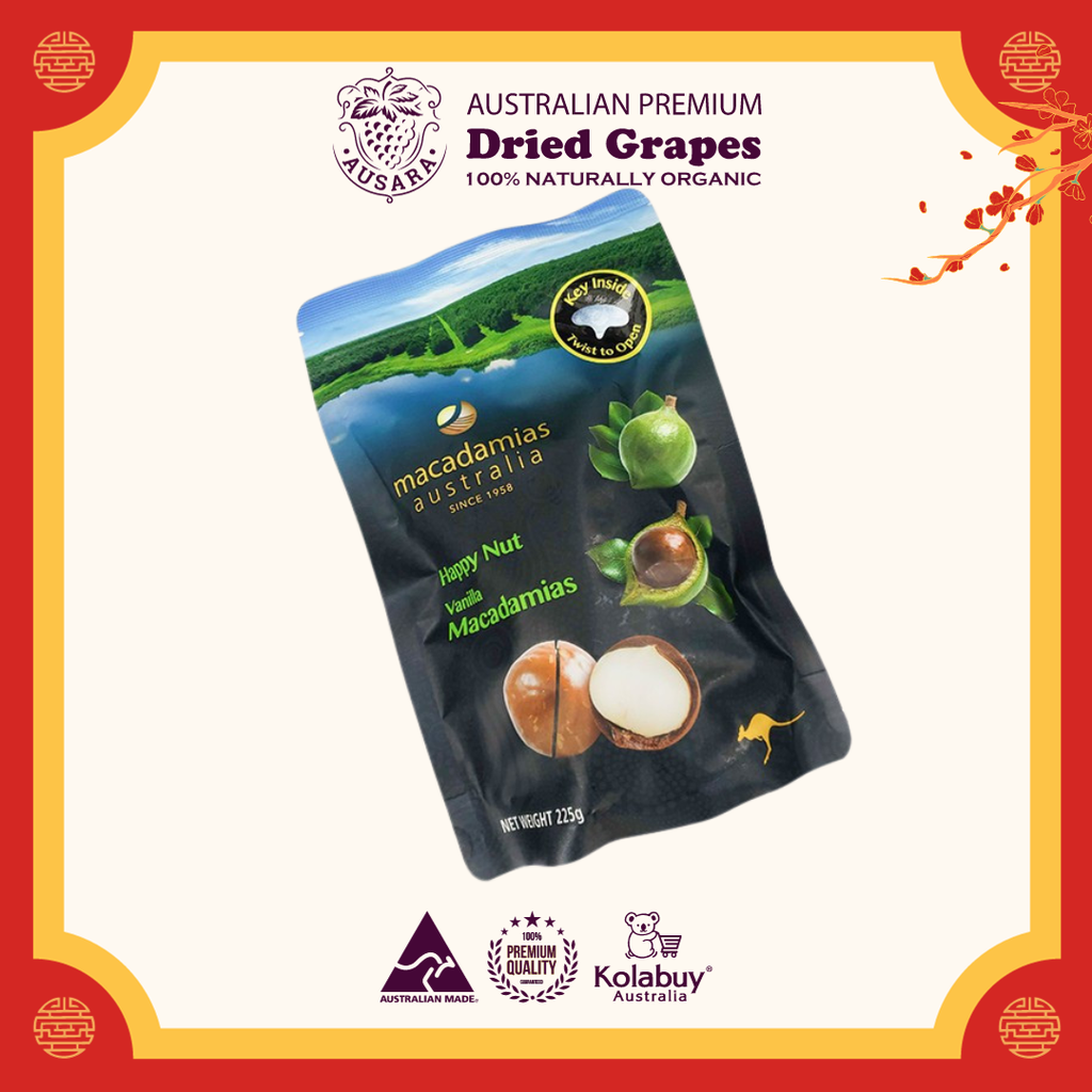 Hạt Maca Nguyên Vỏ cao cấp của Úc - Macadamias Australia 225g