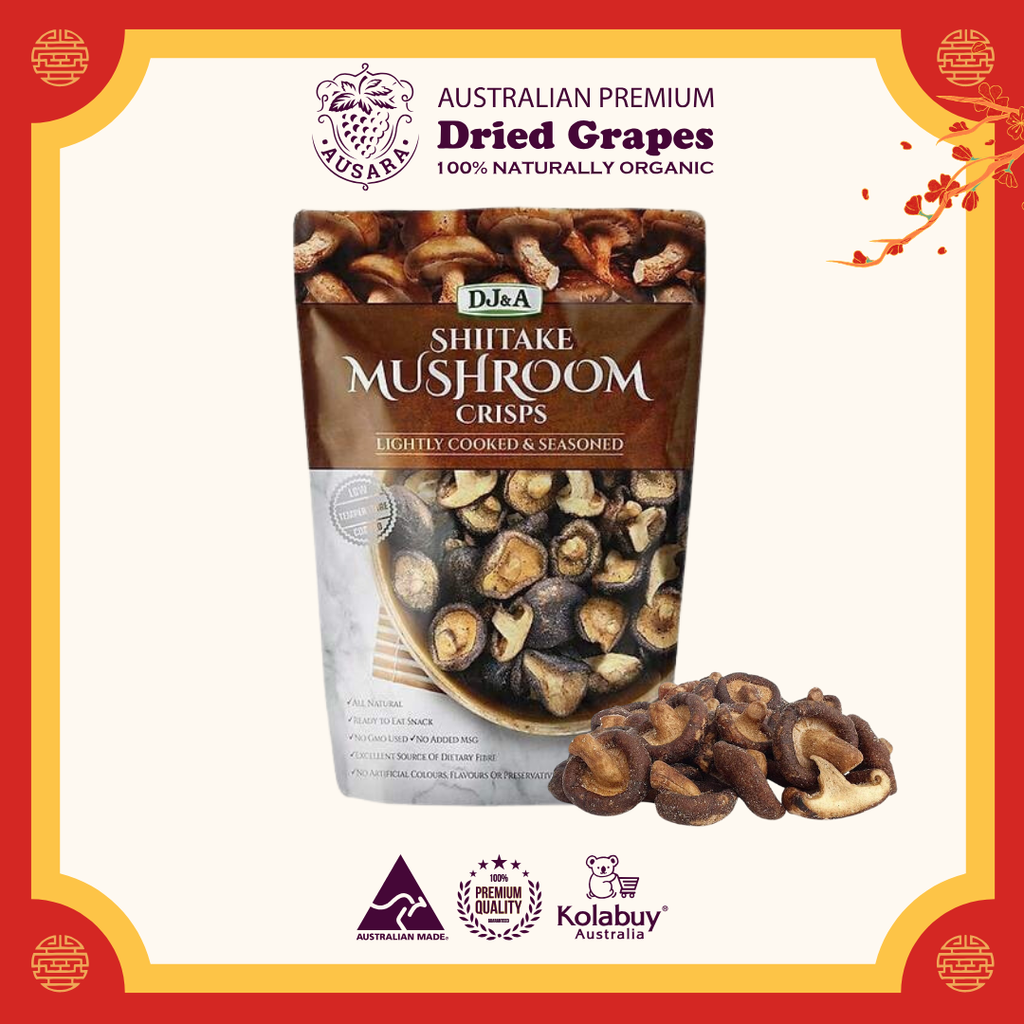 Nấm hương khô sấy giòn cao cấp của Úc - DJ&A Shiitake Mushroom Crisps 225g