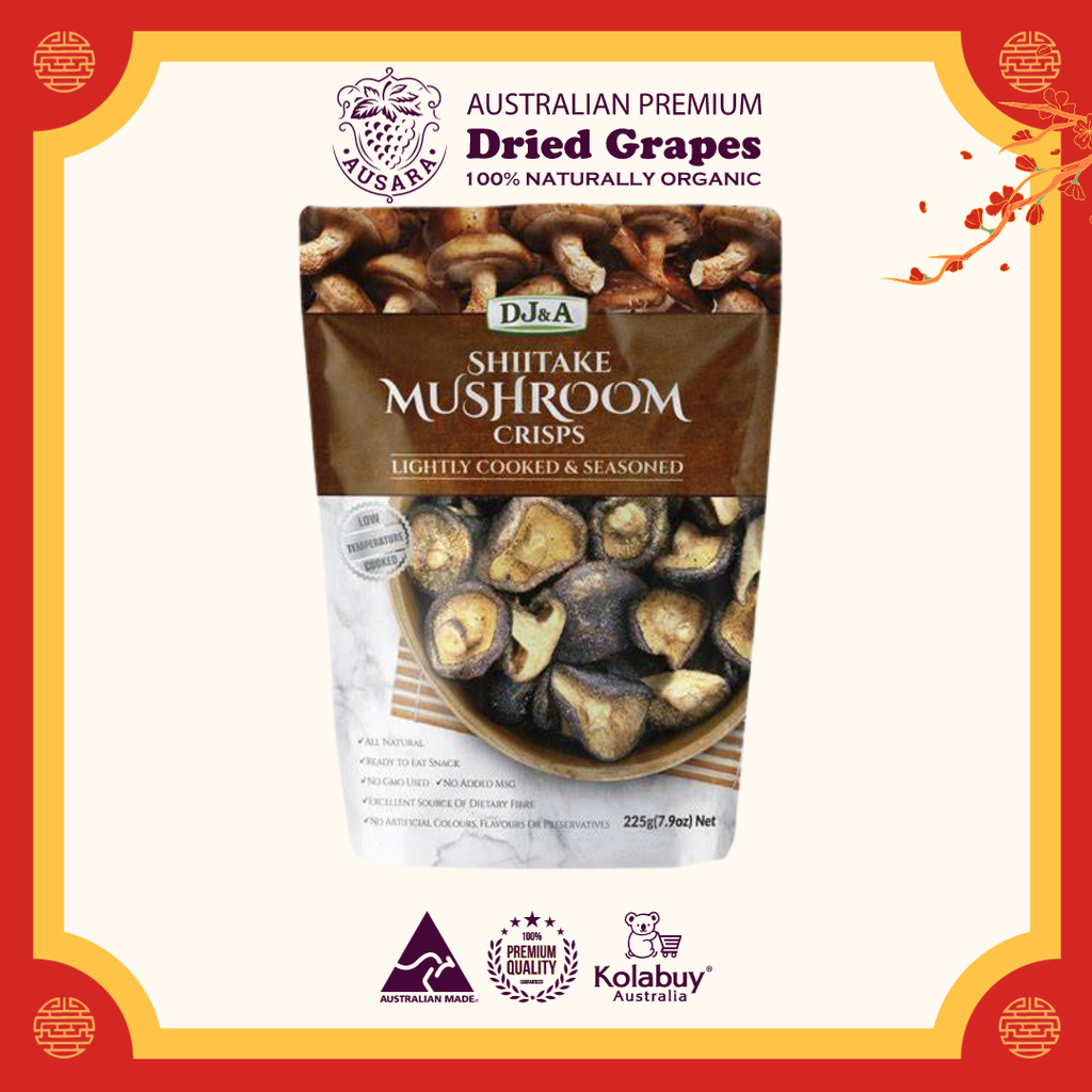 Nấm hương khô sấy giòn cao cấp của Úc - DJ&A Shiitake Mushroom Crisps 225g