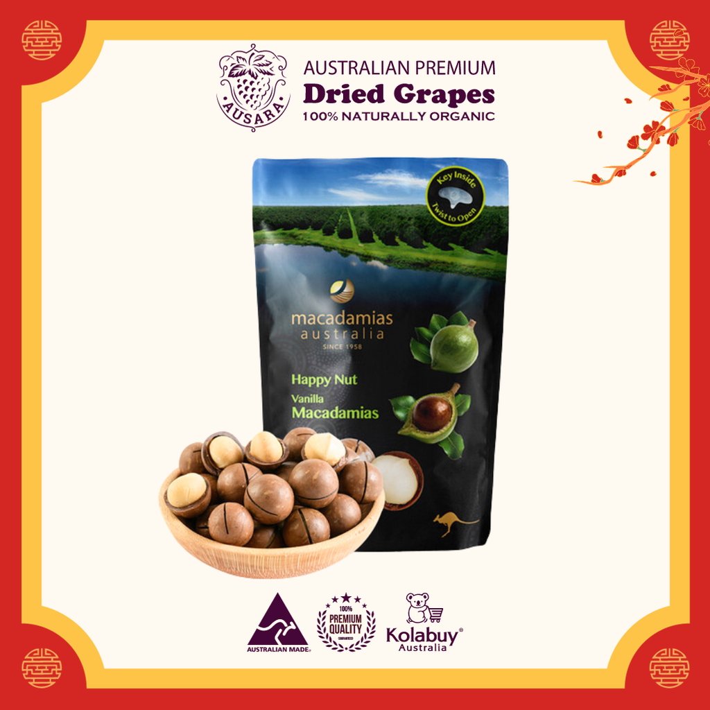 Hạt Maca Nguyên Vỏ cao cấp của Úc - Macadamias Australia 225g