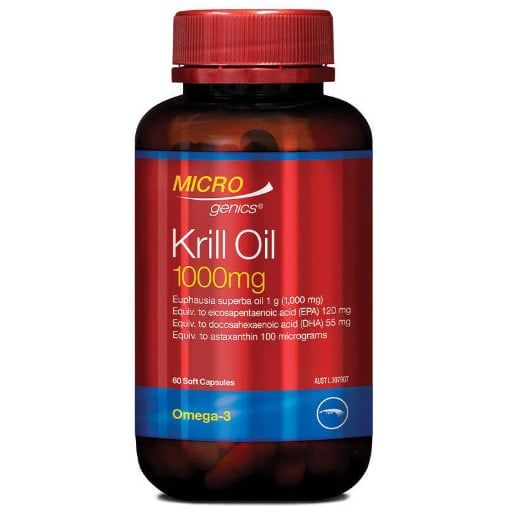 Viên uống dầu nhuyễn thể Microgenics Krill Oil 1000mg 60 viên