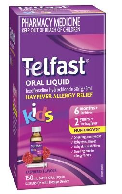 Telfast Hayfever Allergy Relief Kids Antihistamine Liquid Non-Drowsy 150mL