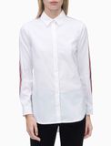 BOYFRIEND TUNIC SHIRT WITH RED RIBBON