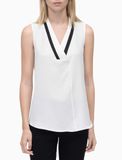 V-NECK TOP WITH CONTRAST