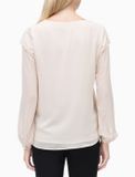 V-NECK BLOUSE WITH PLEATS