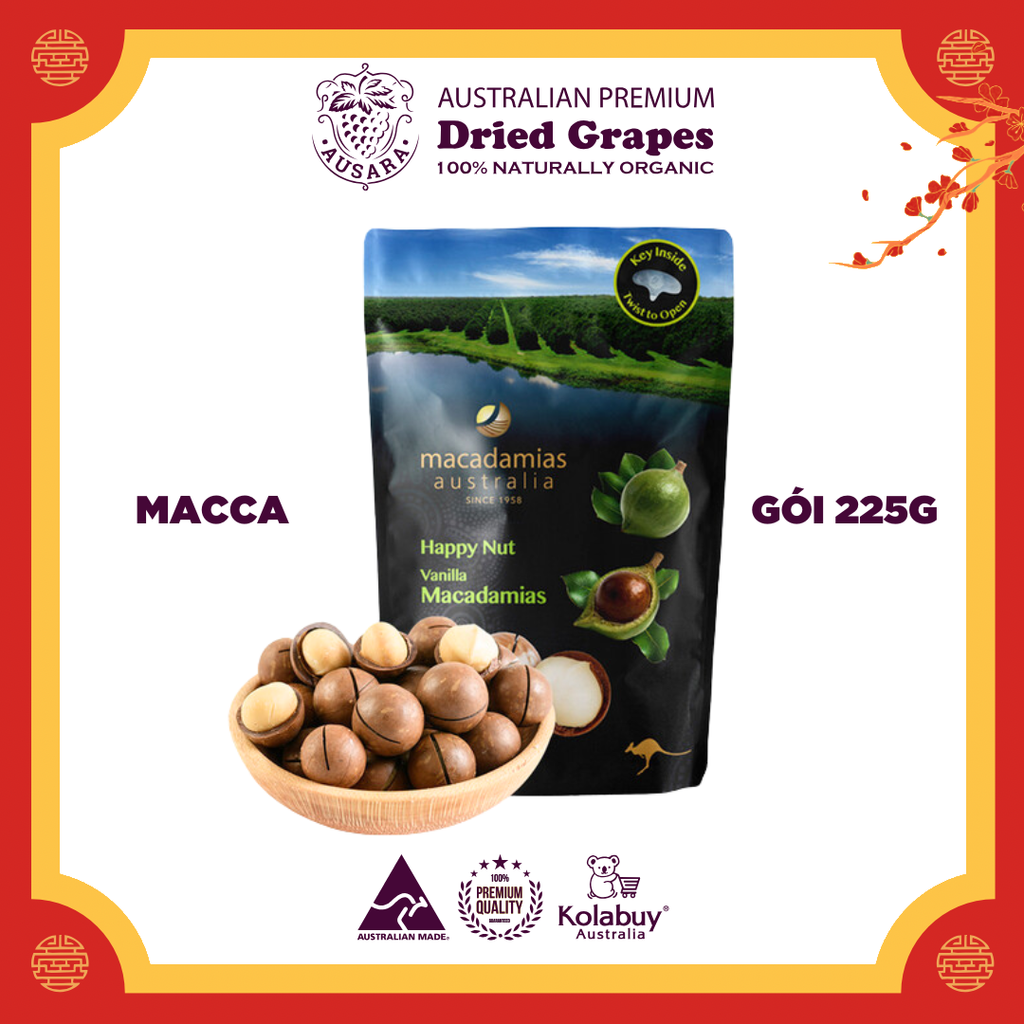 [TẾT Gift-Set 3] Hộp quà Tết Cao cấp - Nho khô nguyên cành Úc Premium