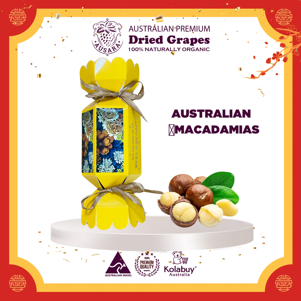 [TẾT Gift-Set 2] Hộp quà Cao cấp - Nho khô nguyên cành Úc Premium