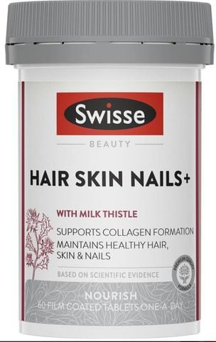 Viên uống hỗ trợ làm đẹp da móng tóc Swisse Ultiboost Hair Skin Nails+ 60 viên