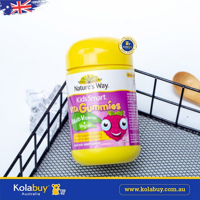 Kẹo dẻo bổ sung Vitamin và chất xơ Nature's Way Kids Smart Vita Gummies Multi Vitamin & Vegies 60 Viên