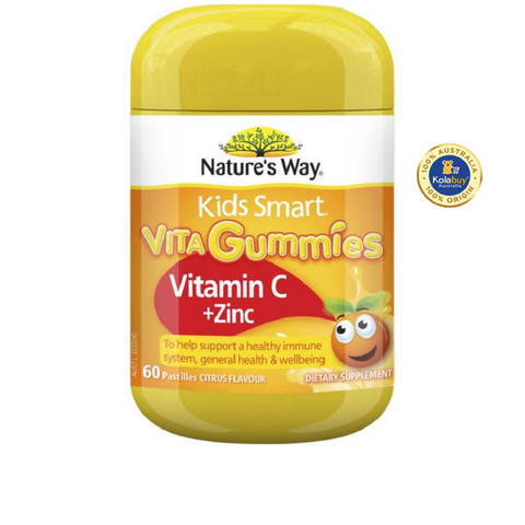 Kẹo dẻo Bổ sung Vitamin C và Kẽm Nature's Way Kids Smart Vita Gummies Vitamin C + Zinc 60 Viên