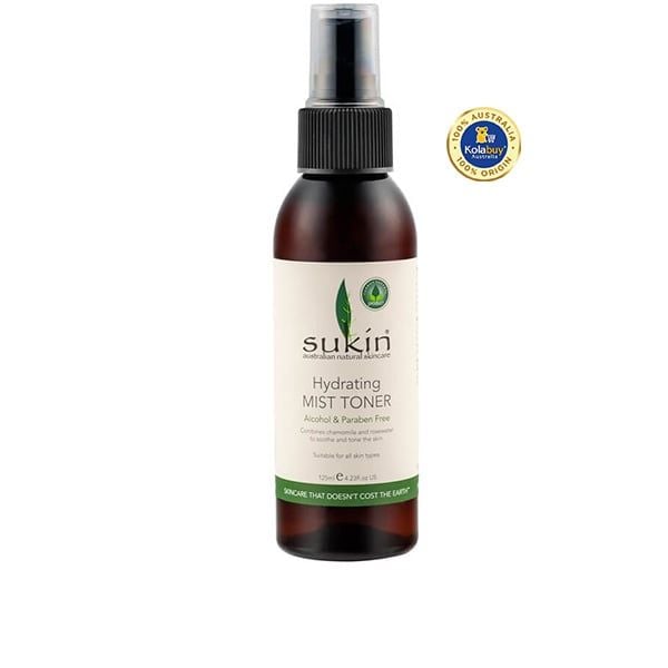Nước hoa hồng dưỡng ẩm Sukin Original Hydrating Mist Toner Spray 125mL