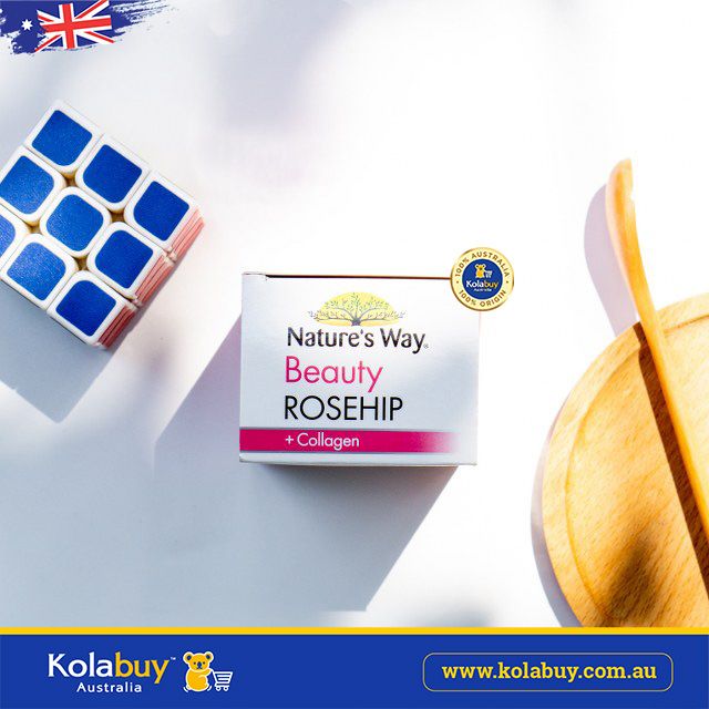 Viên uống bổ sung collagen và tinh dầu tầm xuân Nature’s Way Beauty Rosehip & Collagen 60 Viên