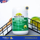 Viên uống bổ não Nature's Way Ginkgo Biloba 2000mg 120 viên