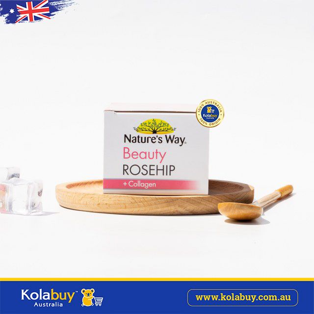 Viên uống bổ sung collagen và tinh dầu tầm xuân Nature’s Way Beauty Rosehip & Collagen 60 Viên