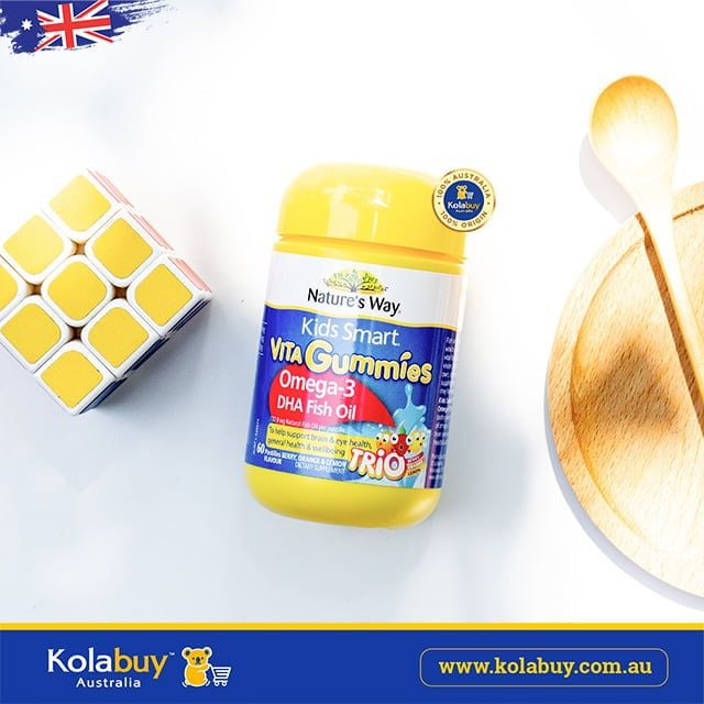 Kẹo dẻo Bổ sung Omega Nature's Way Kids Smart Vita Gummies Omega Fish Oil 60 viên