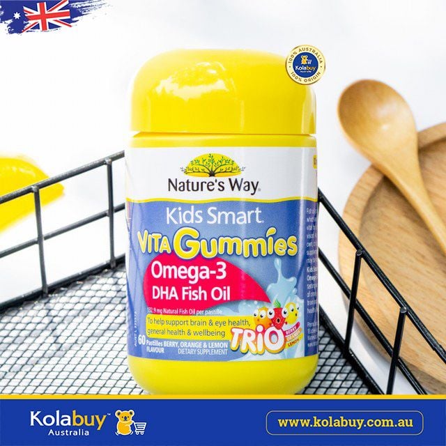 Kẹo dẻo Bổ sung Omega Nature's Way Kids Smart Vita Gummies Omega Fish Oil 60 viên