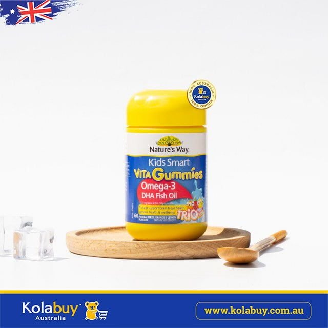 Kẹo dẻo Bổ sung Omega Nature's Way Kids Smart Vita Gummies Omega Fish Oil 60 viên