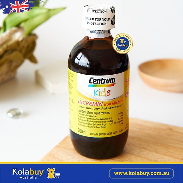Siro cho trẻ biếng ăn Centrum Kids Incremin Iron Mixture Cherry Flavour 200mL