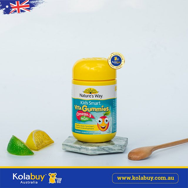 Kẹo dẻo Bổ sung Omega Nature's Way Kids Smart Vita Gummies Multi + Omega 50 viên