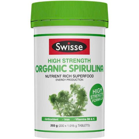 Swisse High Strength Organic Spirulina 1000mg 200 Tablets